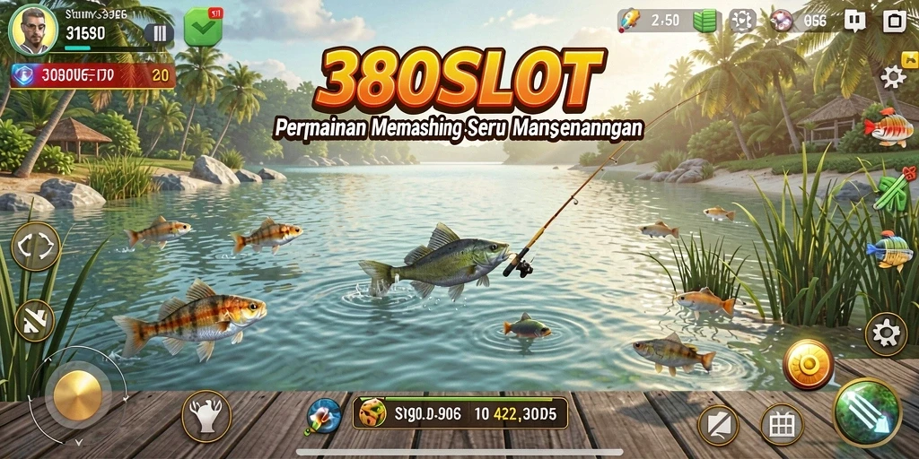 Tampilan gameplay menangkap ikan yang menegangkan dan seru di 380SLOT.