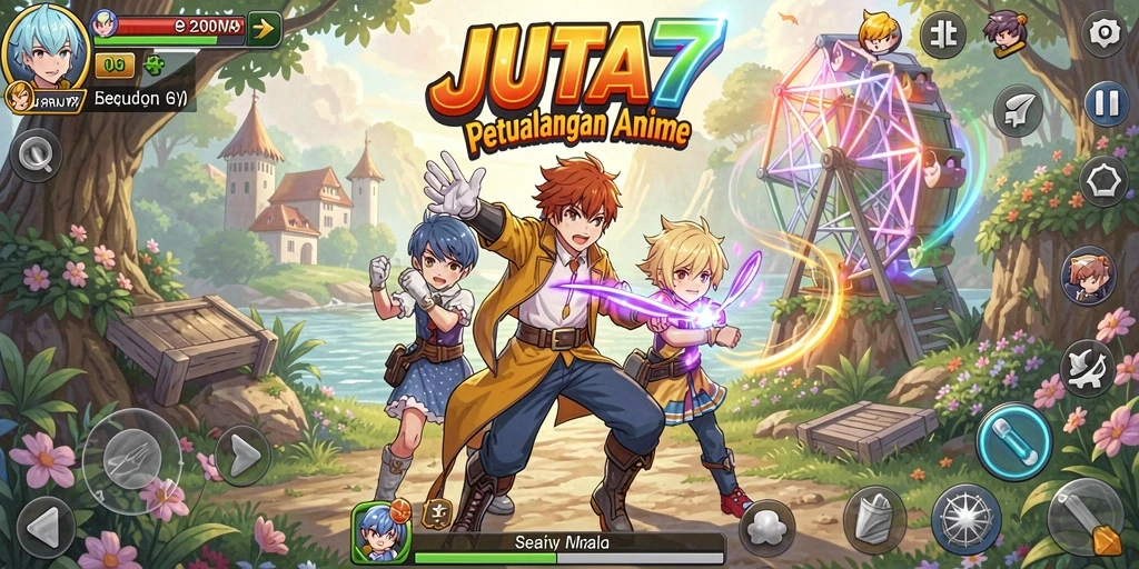 Tampilan gameplay menakjubkan dari dunia Anime di JUTA7.