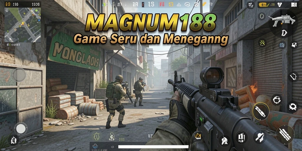 Tampilan gameplay intens MAGNUM188 dengan aksi FPS yang mendebarkan.