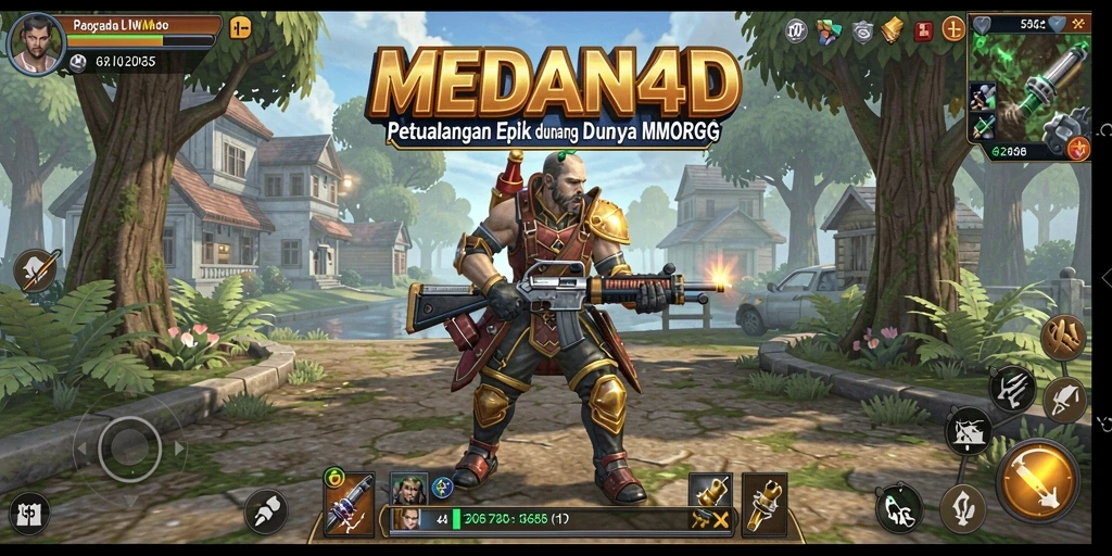 Screenshot menunjukkan aksi seru dalam pertarungan MMORPG MEDAN4D.
