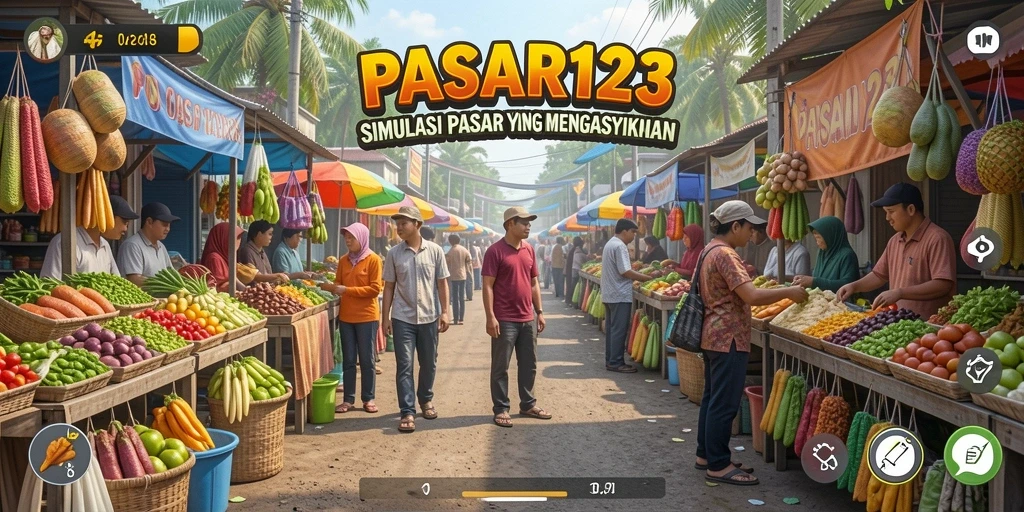 Tampilan menarik gameplay PASAR123 dengan simulasi pasar yang dinamis.