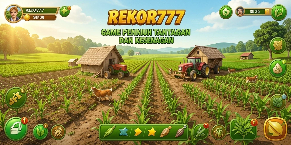 Tampilan menarik dari gameplay bertani di REKOR777.