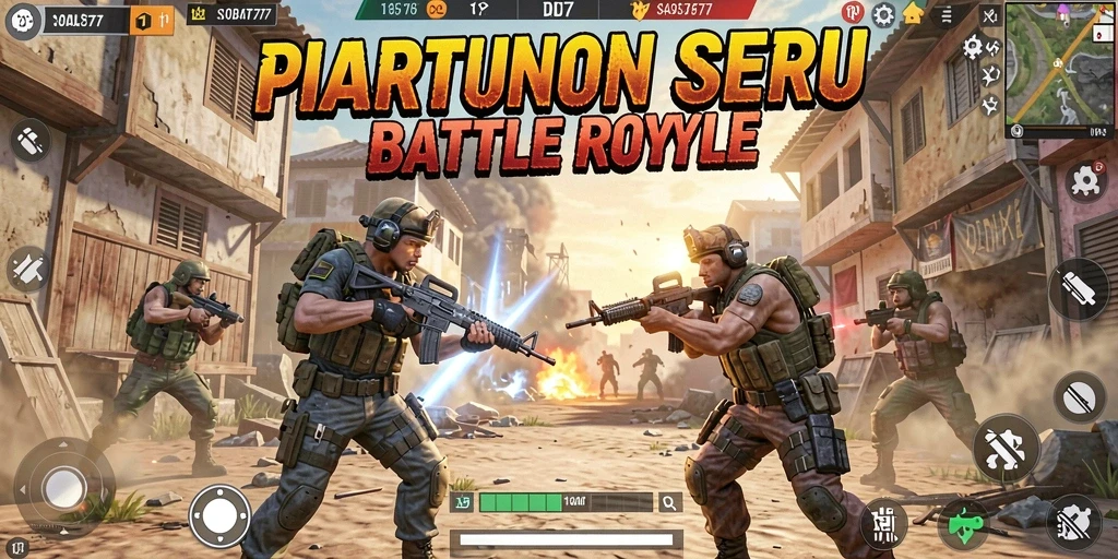 Gameplay seru di SOBAT777 dengan aksi Battle Royale.