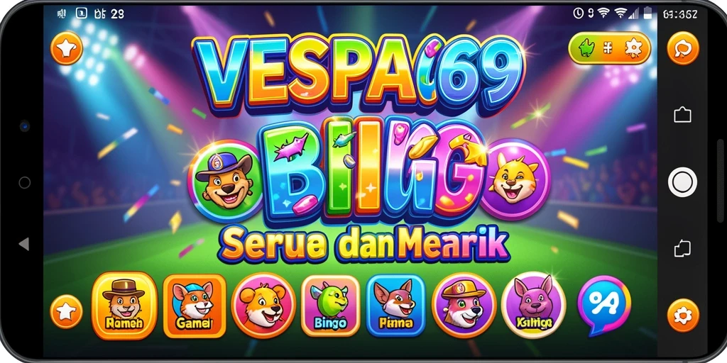 Screenshot gameplay VESPA69 yang menampilkan suasana seru bermain Bingo.